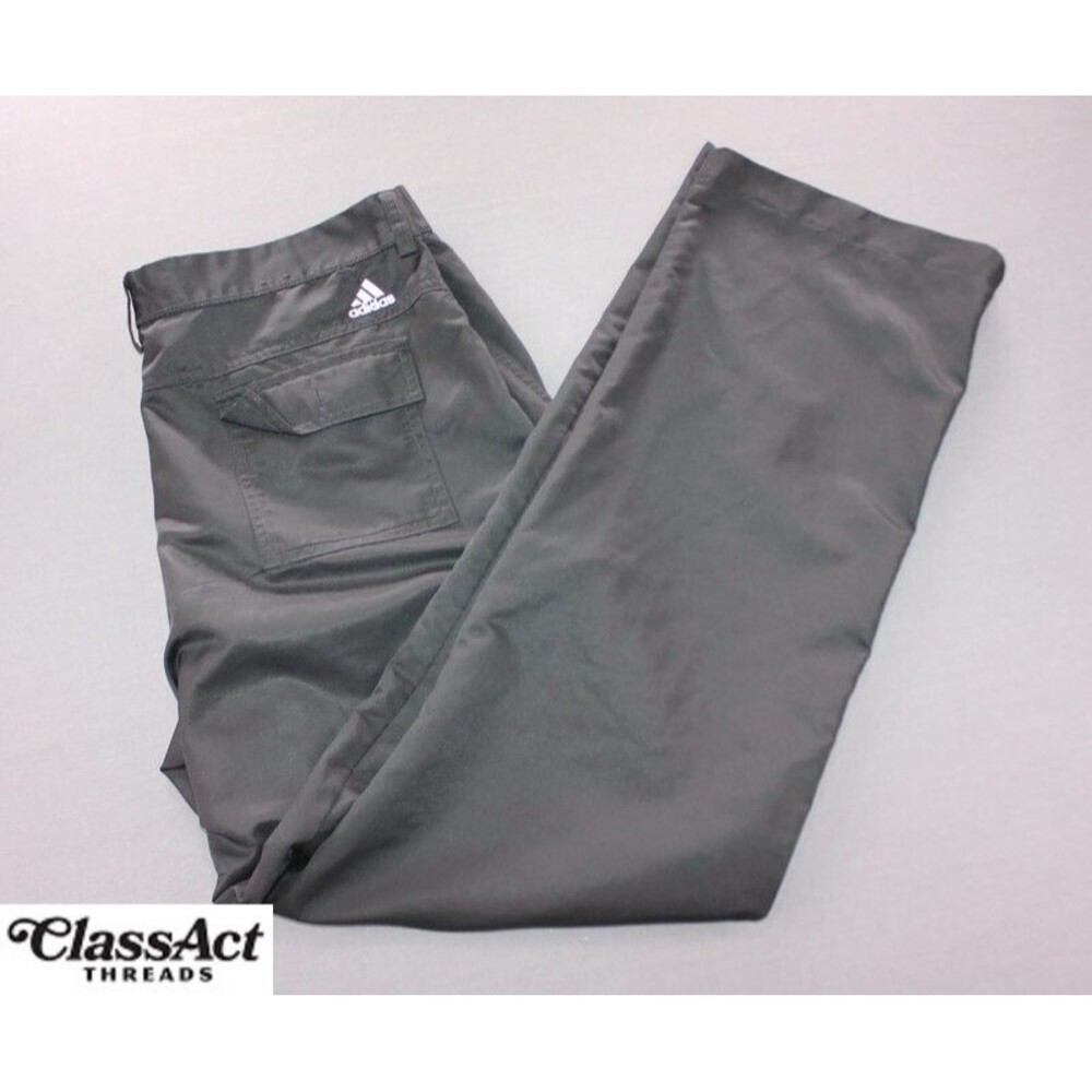 Adidas Golf ClimaLite Black Straight Poly Flat Front Tech Golf Pants Mens 34X31